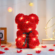 Charger l'image dans la galerie, 25cm Artificial Teddy Rose Flower Bear with Box Romantic Valentines Day Gift Girlfriend Women Anniversary Wedding Party Supplies