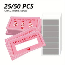 Charger l'image dans la galerie, 30-300PCS Valentine's Day Scratch Cards Cards Coupons of love Words Valentine's Day Paper Scratch Cards Valentine's Day Gifts