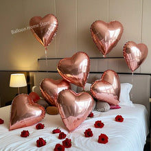 Charger l'image dans la galerie, 5/10/20pcs Rose Gold Heart Foil Balloons Inflatable Helium Balloon DIY Birthday Party Ornaments Valentine's Day Wedding Party
